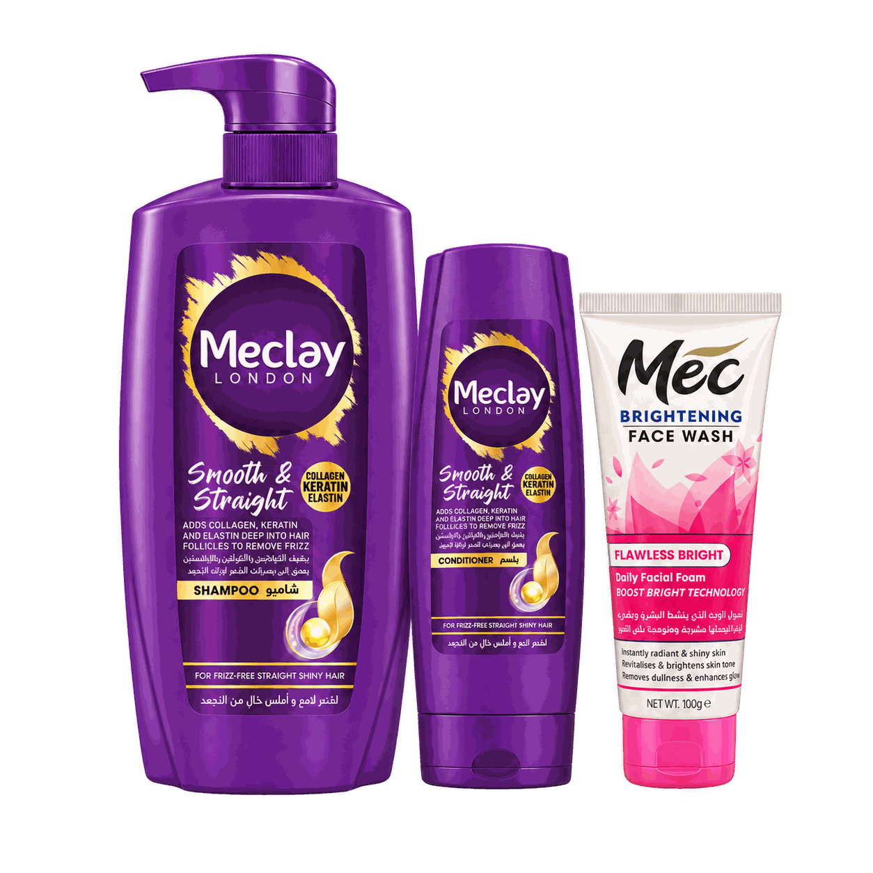 Global Essence selection Smooth & Straight Hair & Face Trio 660 ml + 180 ml + 100 g